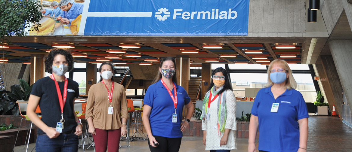 Fermilab GHC crew in Wilson Hall, September 2021